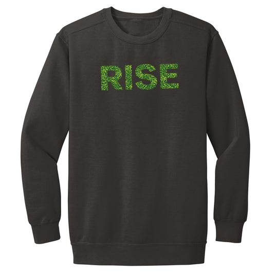 Dk Gry Rise Weed Print Crewneck